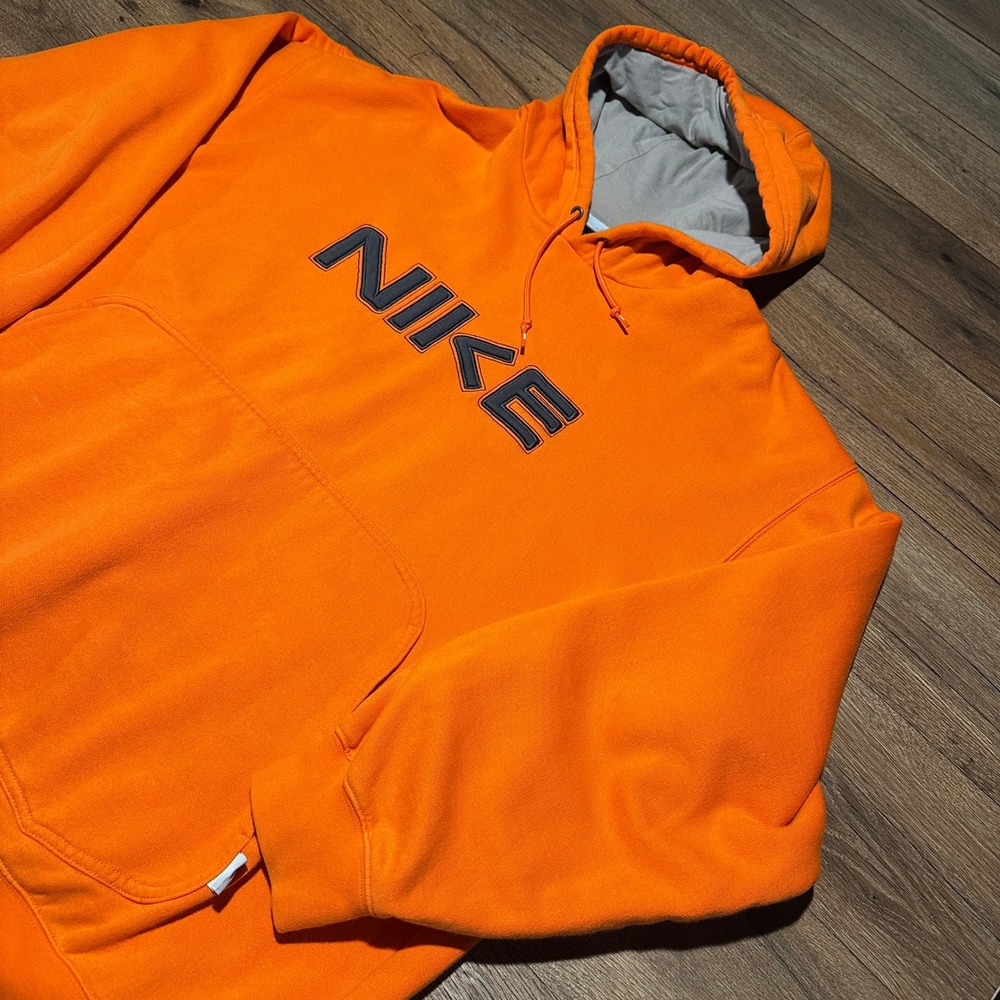 Vintage Y2K Nike Orange Spellout Hoodie Mens XXL